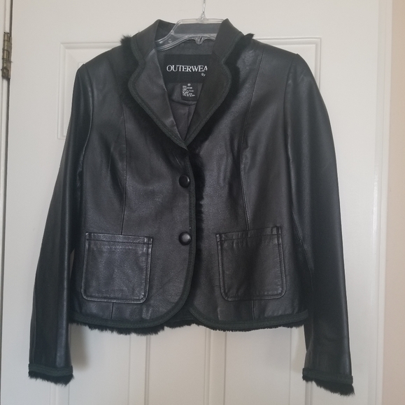 OUTERWEAR by Lisa Black Leather Jacket - Picture 1 of 9
